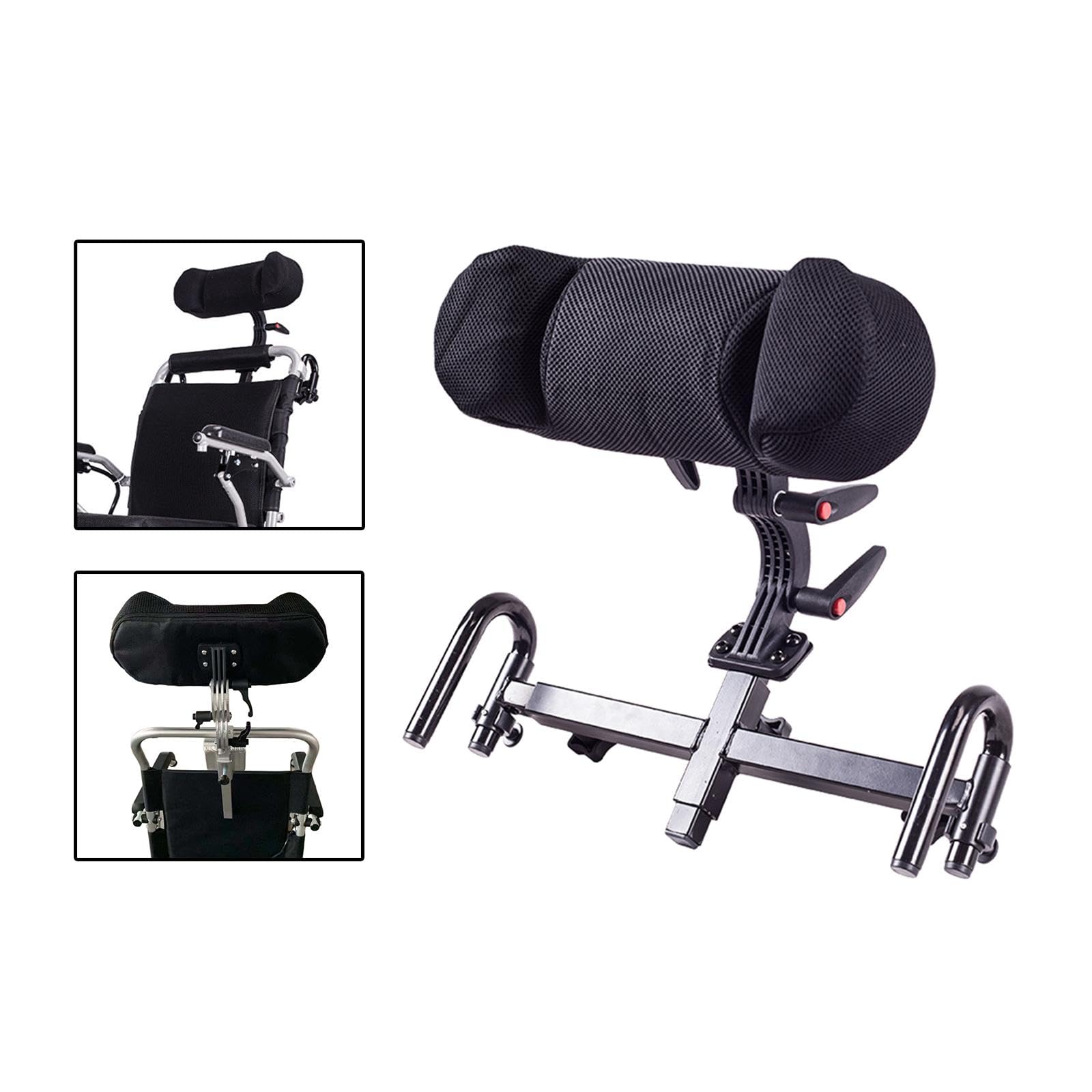 Cojín para Silla de Ruedas, Respaldo Fácil de Montar, Ligero, Reposacabezas Extraíble