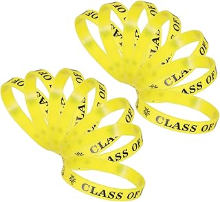 Homoyoyo 24 Piezas Pulsera De Graduacion Portátil Bandas Revelar Tema Alto Graduación Preescolar Favores De La Fiesta De Graduación Sénior Azul Alumno Celebrar Amarillo Gel De Sílice