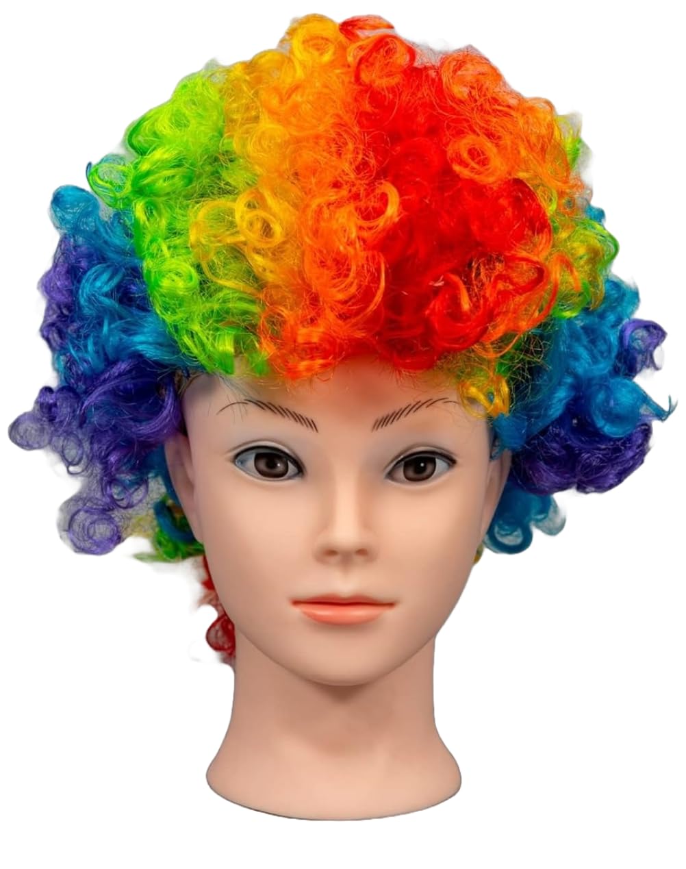 Afro Wigs Curly Bouncy Hair For Fancy Dress Party Costume Disco Accessory Unisex 60s 70S 80s Theme,Rainbow