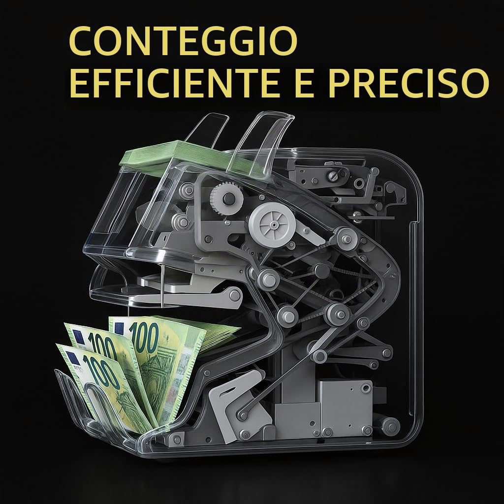 BEITZ BS-950A - Contatore di banconote con sistema a 2 tasche, testato dalla BCE, contatore di valori e contraffazioni (9 volte), contatore di banconote con tecnologia 2CIS, display touch