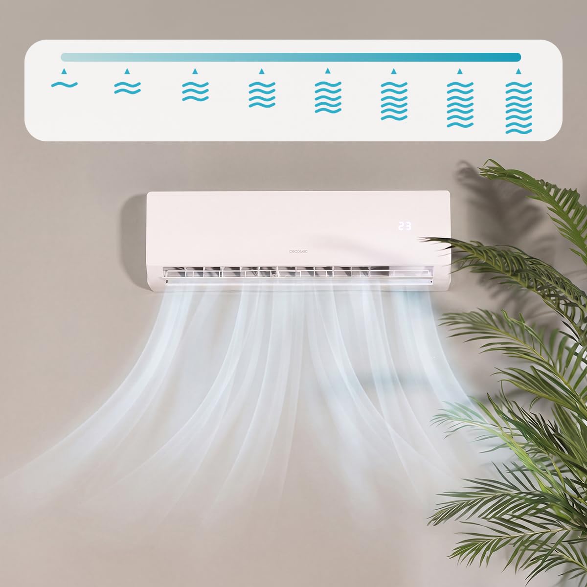 Cecotec Aria Condizionata Split AirClima 18000 Smartfresh. 18000 BTU, Motore DC, Pompa di calore, Telecomando, Display LED, Sistema Inverter, 5 modalità, 8 velocità, Copertura 35 m2