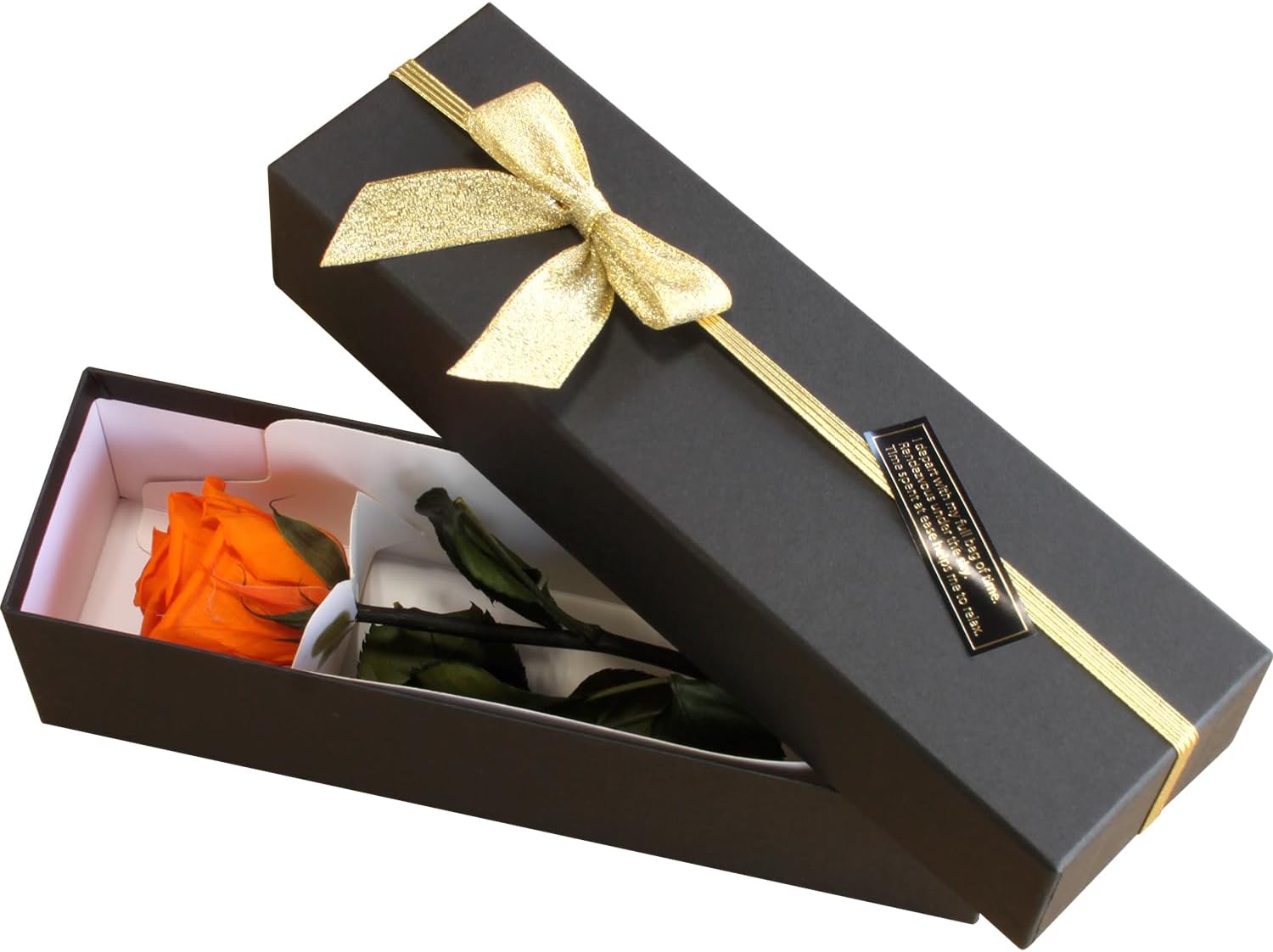 preserved flower, a single rose, red, gift, celebration, anniversary, birthday, arrangement, flowergift, flowerarrangement, everlasting rose, flower, woman, Mother's Day (orange)