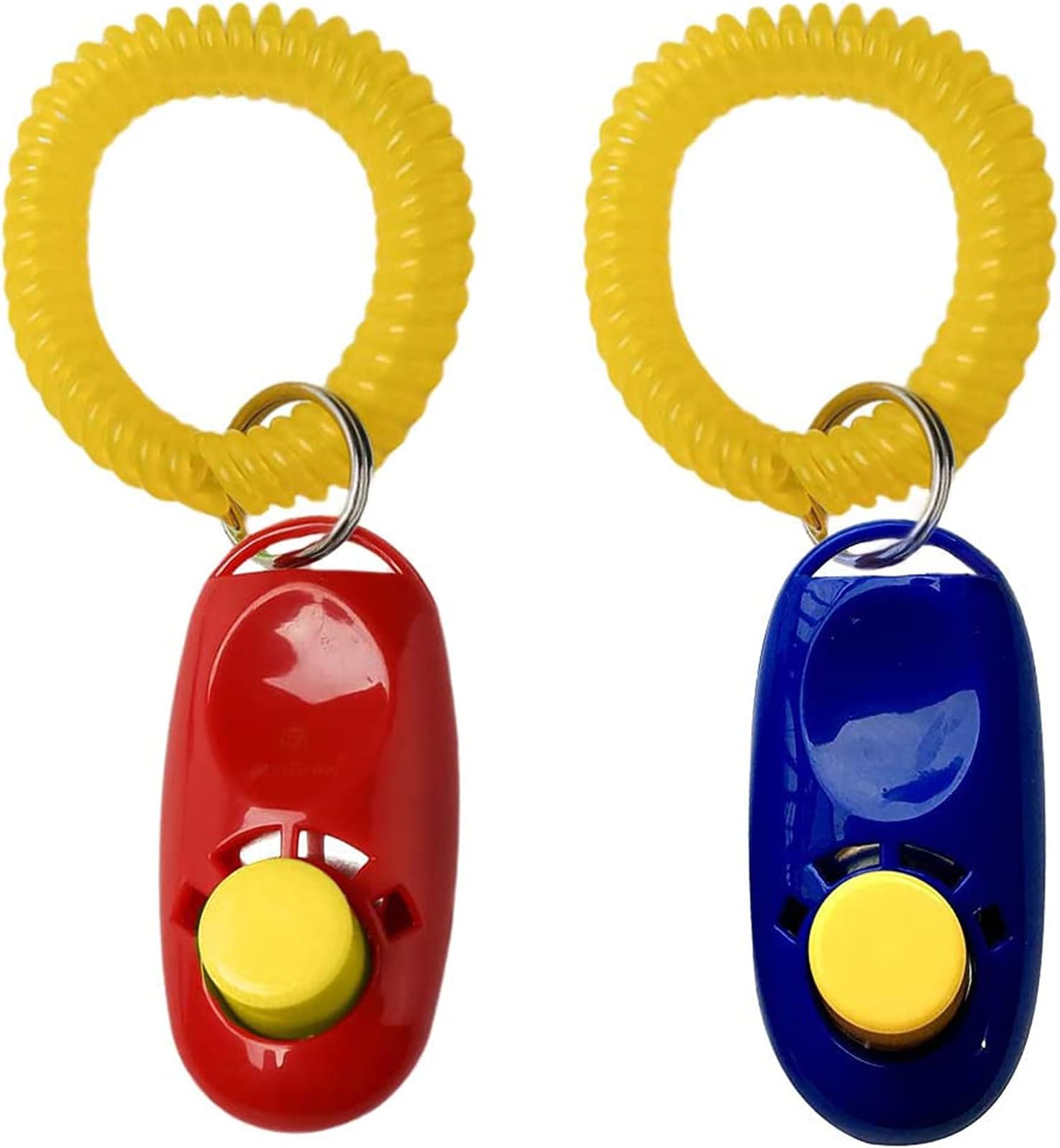 DELFINO Pet Training Clicker, Dog Training Clicker with Wrist Strap Durable Lightweight Easy to Use, Perfect for Behavioral Training for Cats Puppy Birds Horses, 2 Pcs a Set