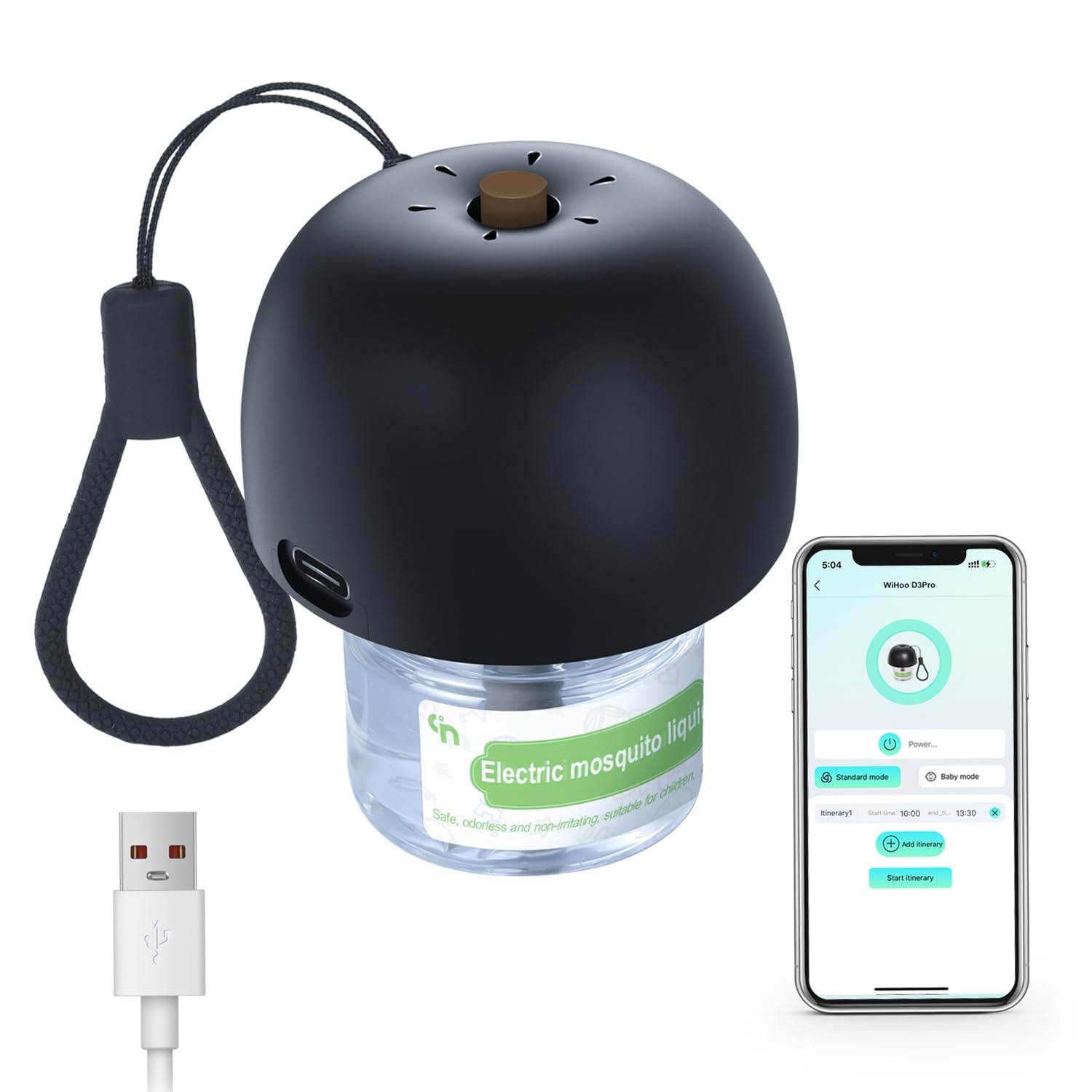 Bluetooth Mosquito Repellent Indoor Use, Mosquito Repeller Electronic Mosquito Repellent for Home, Desk