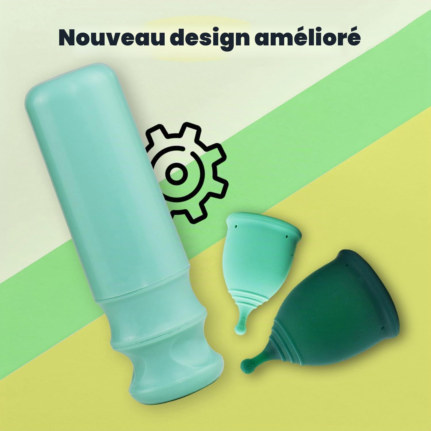 SHORDY Outil applicateur 2.0 avec lubrifiant, facile et réutilisable, kit compact pour coupes menstruelles, doux et facile à utiliser
