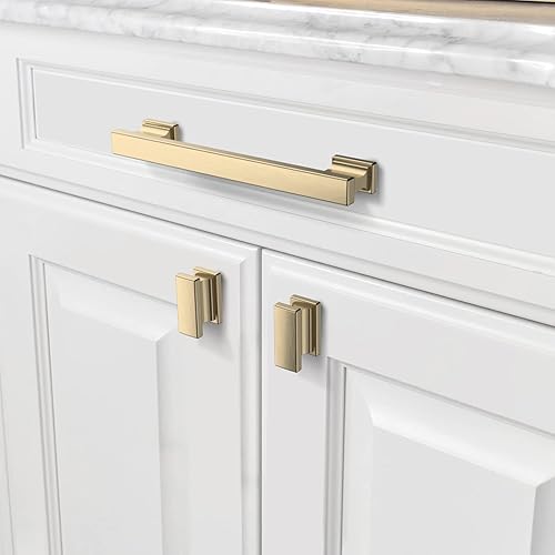 Miniatura 2 de Asidrama Paquete de 20 pomos de latón cepillado para gabinetes de cocina, perillas de cajón, perillas de zinc para cajones de tocador