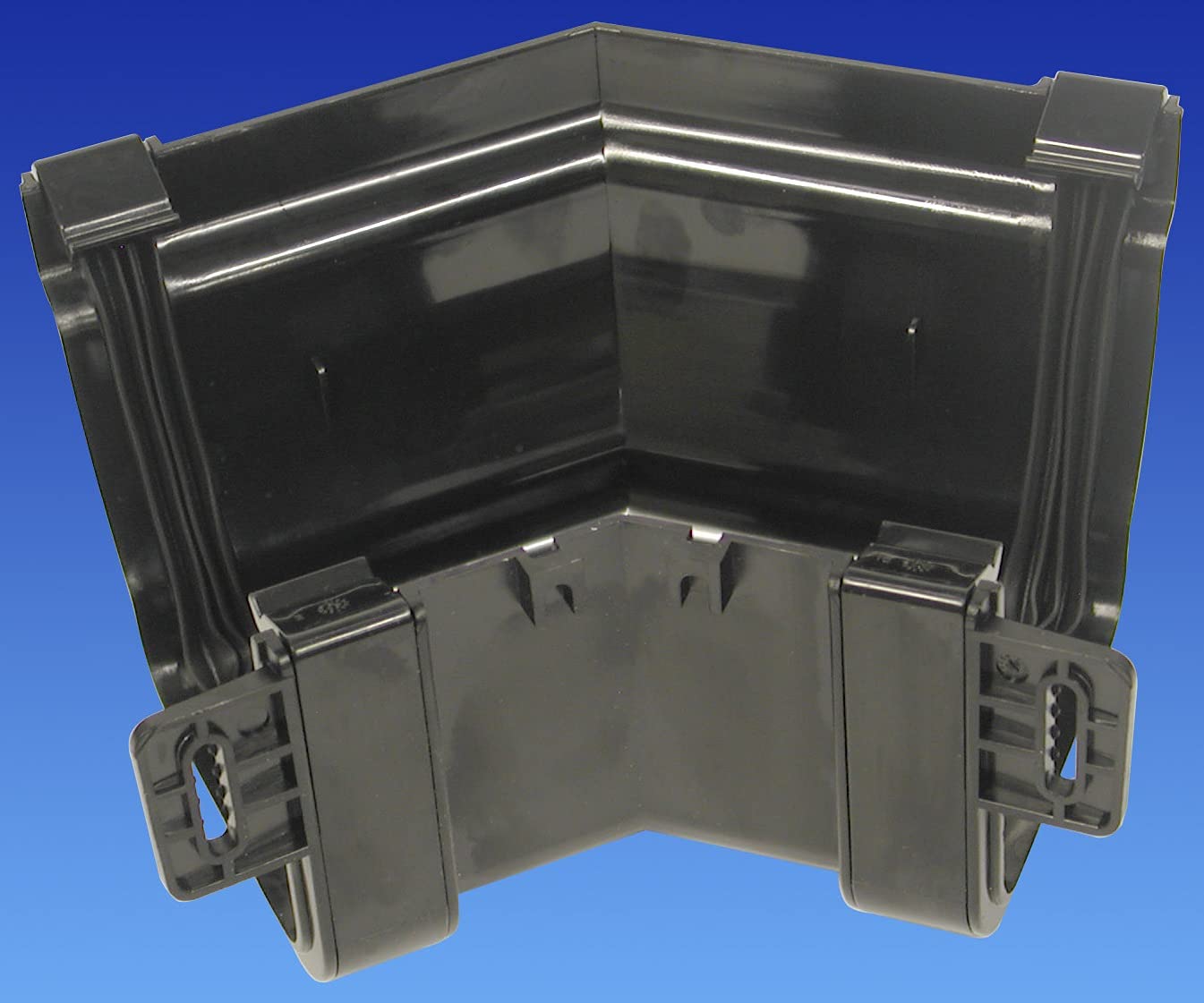 Gouttière noire 111 mm solution angle extérieur 45 degrés pour éviter les fuites de toit