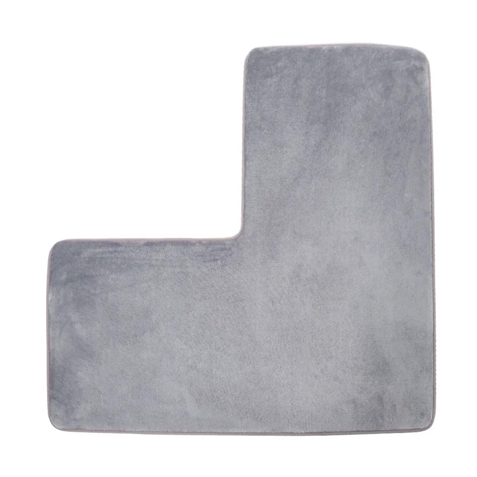Tappeto Da Bagno A Forma Di L Tappetini da bagno a forma di L, in cotone, tinta unita, assorbenti, antiscivolo, for la decorazione della casa(Gray 2)