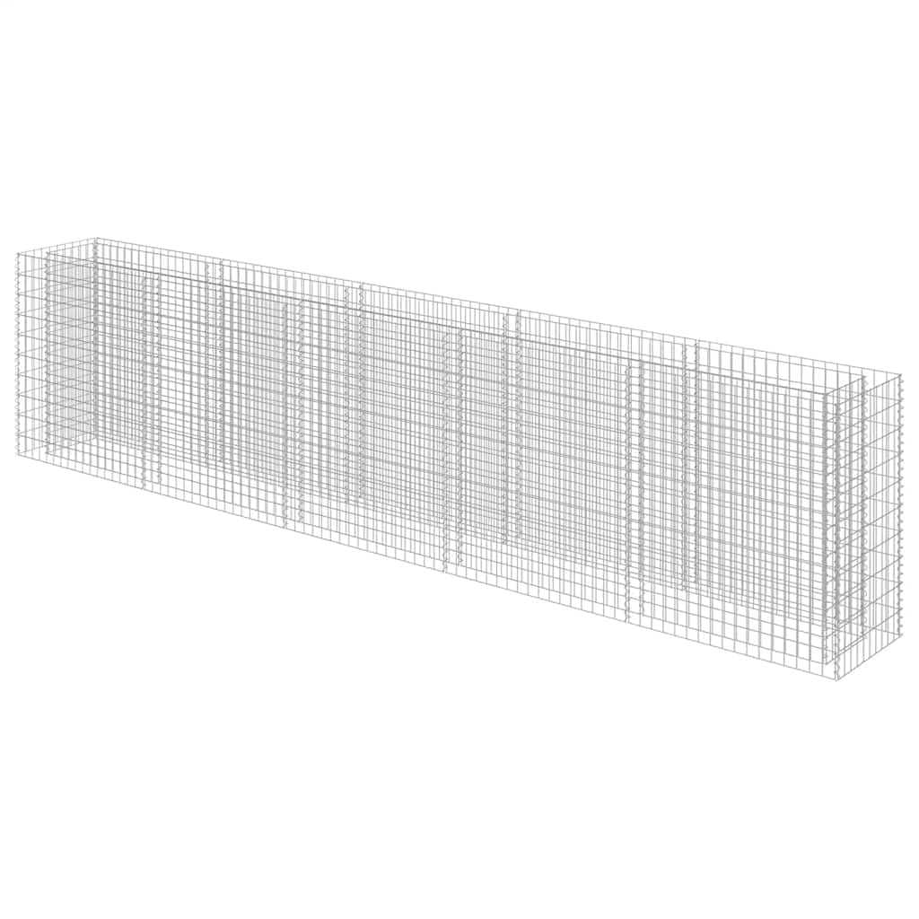 vidaXL Gabion Raised Bed Galvanised Steel 450x50x100cm Stone Basket Raised Bed