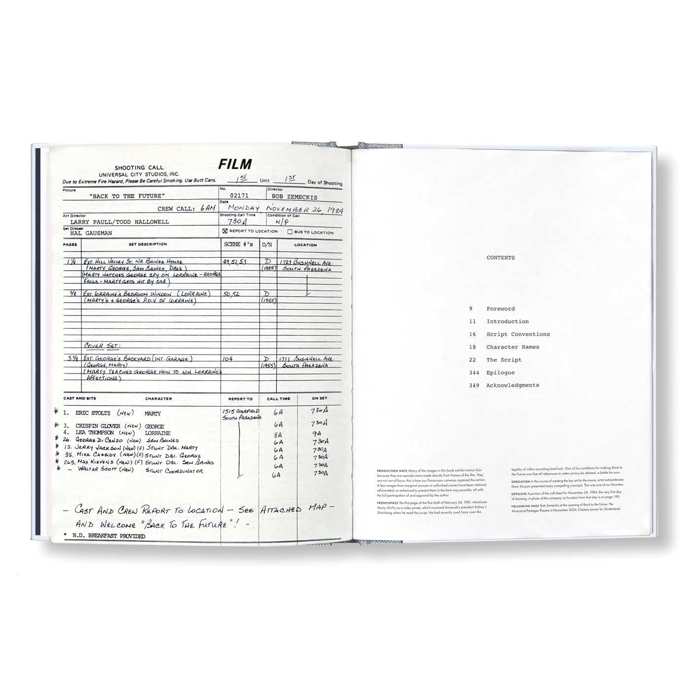 Back to the Future Script Book