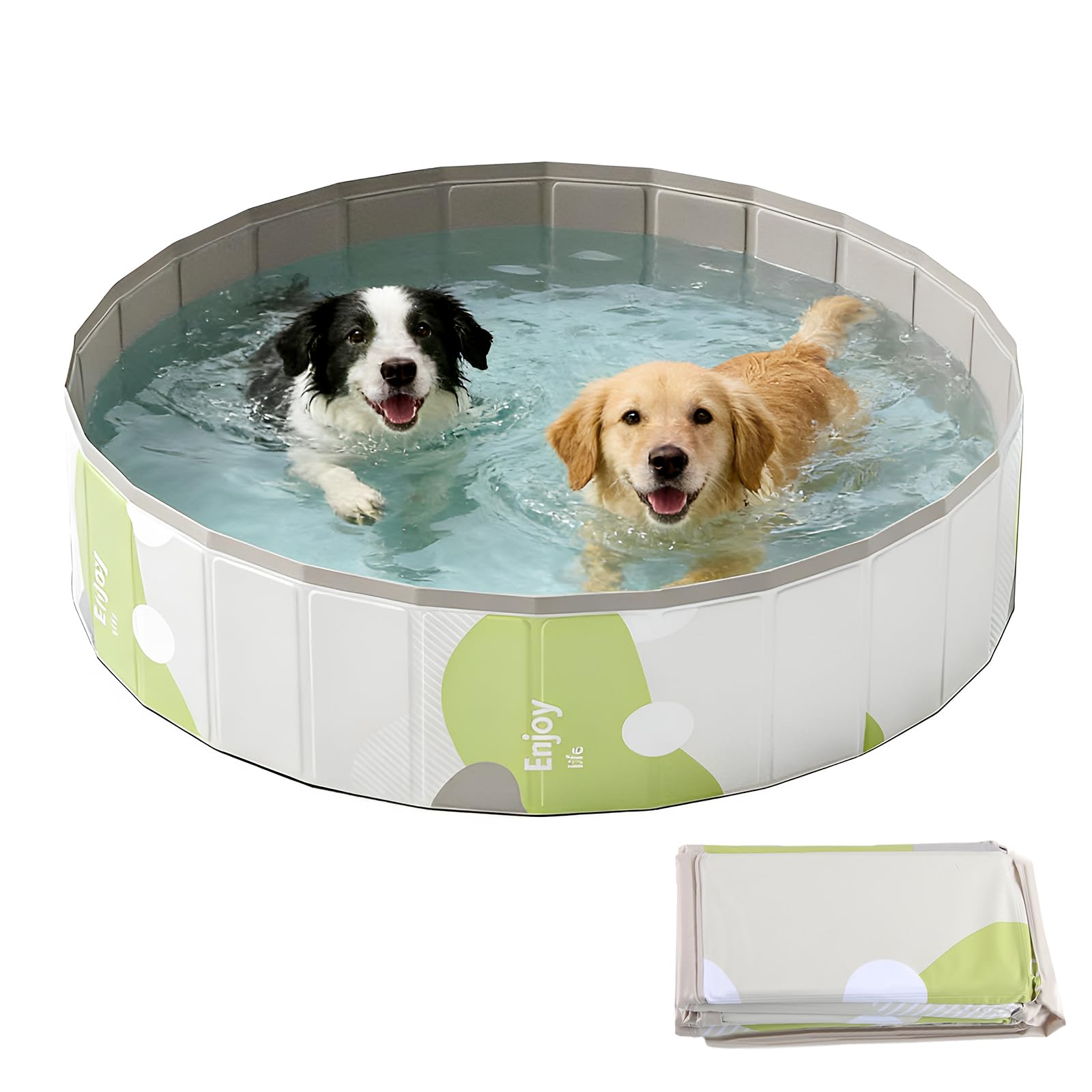 Piscine pour Chiens, pataugeoire Pliable pour Chiens, résistante à l'usure et antidérapante pour Animaux de Compagnie (Gris)