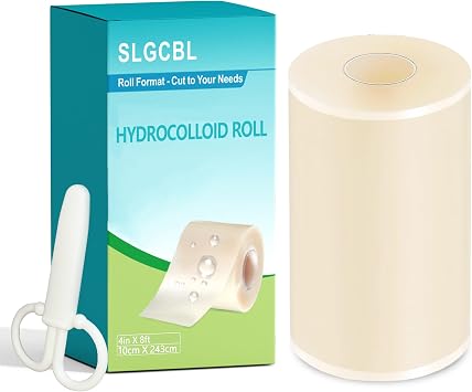 4inx8ft Hydrocolloid Roll for Wound Care, XXL Hydrocolloid Bandages