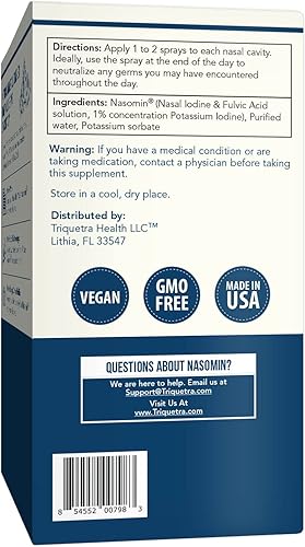 Miniatura 8 de Nasomin® - Aerosol antiséptico nasal, neutraliza tu nariz de gérmenes, yodo y ácido fúlvico, más de 150 usos por frasco, complejo mineral 100%