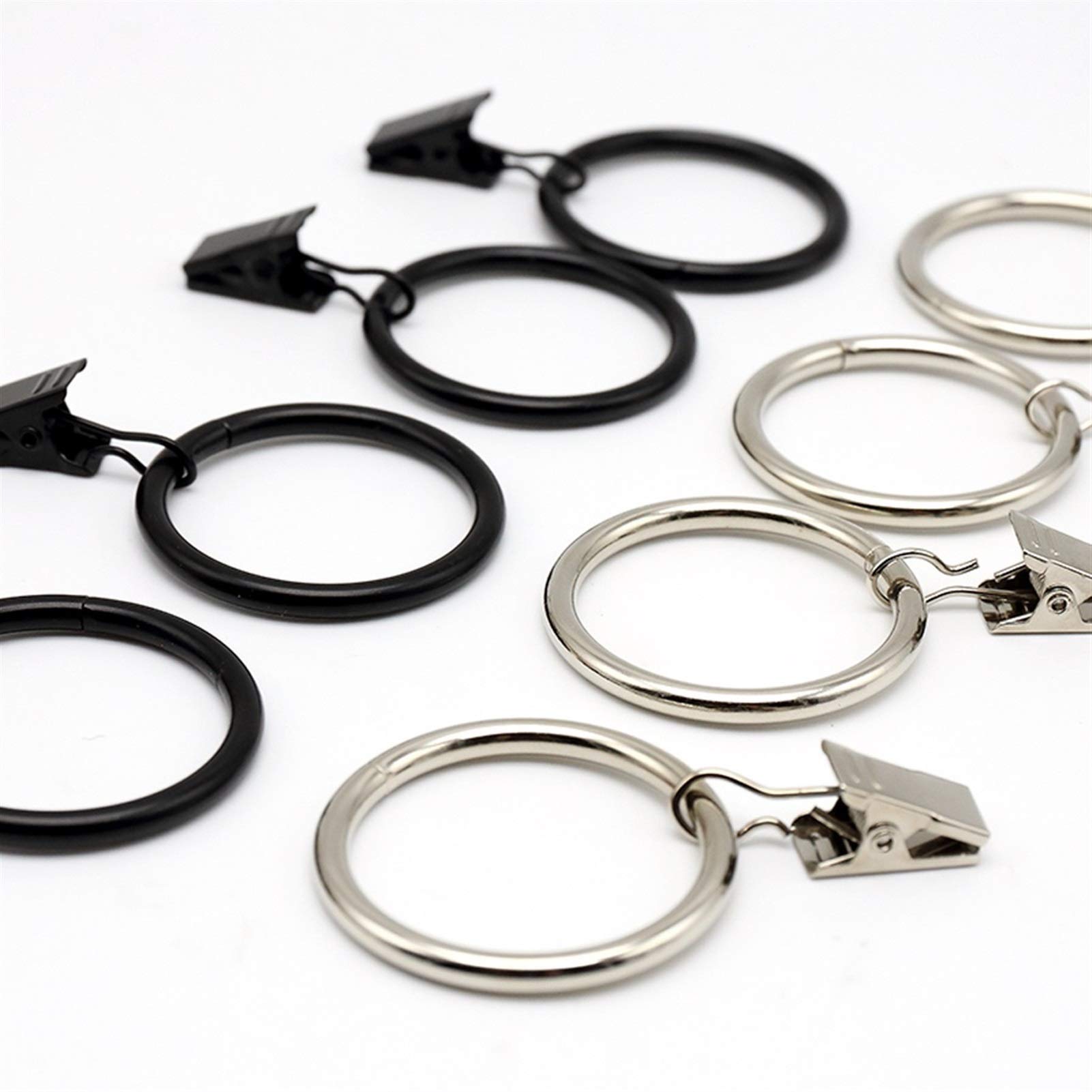 XJPXFQ Anelli per Tende Anello for Tende in Metallo con Clip, Doccia Anello Perforato, Accessori for Tende, Fibbia Tenda, Gancio e Ciclo Anelli Clip Finestra(A)