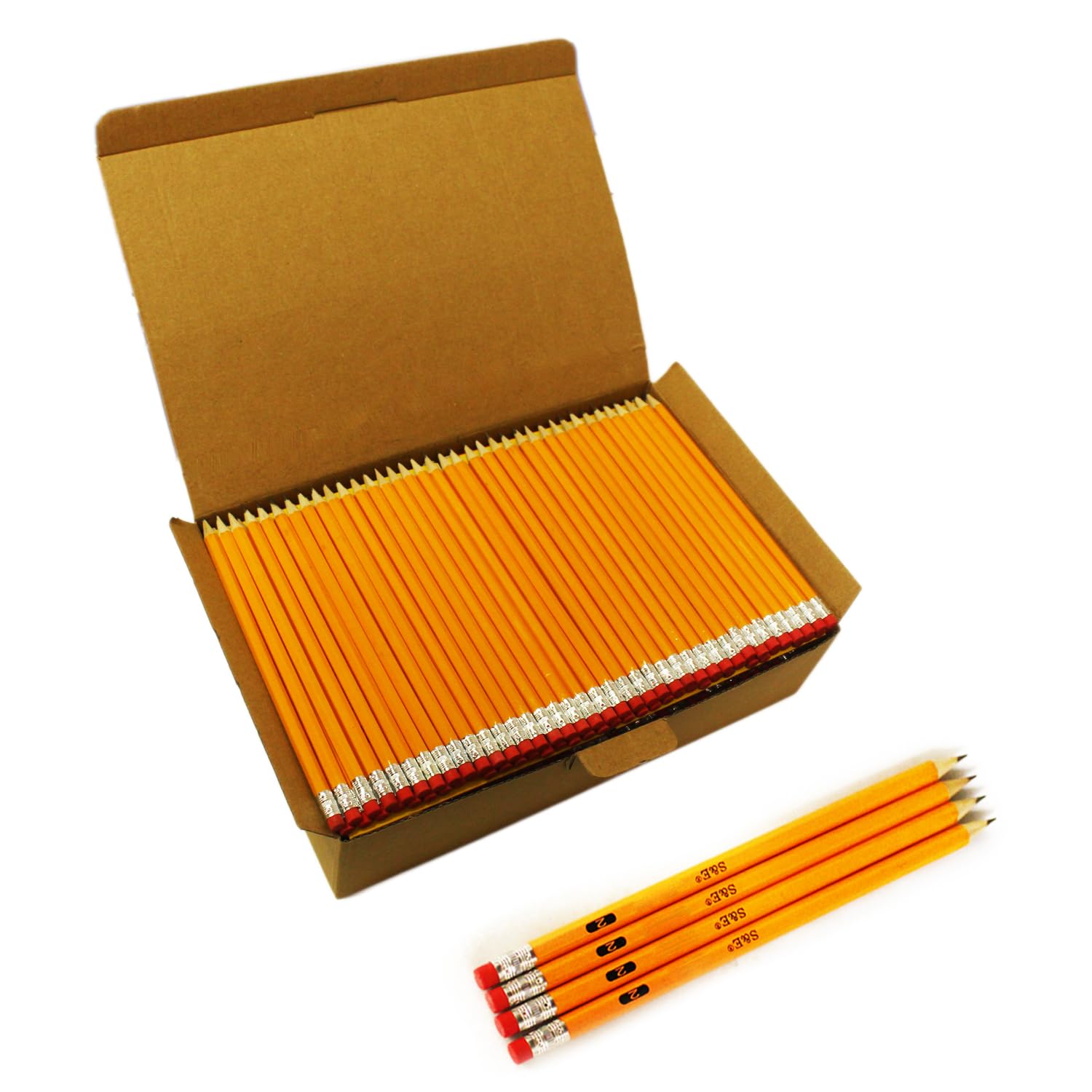 S & E TEACHER'S EDITION 360pcs Pre-sharpened Pencils with eraser top, No.2 pencils #2 HB pencil, Golf, Classroom, Pew, Back to school, 360 counts per box