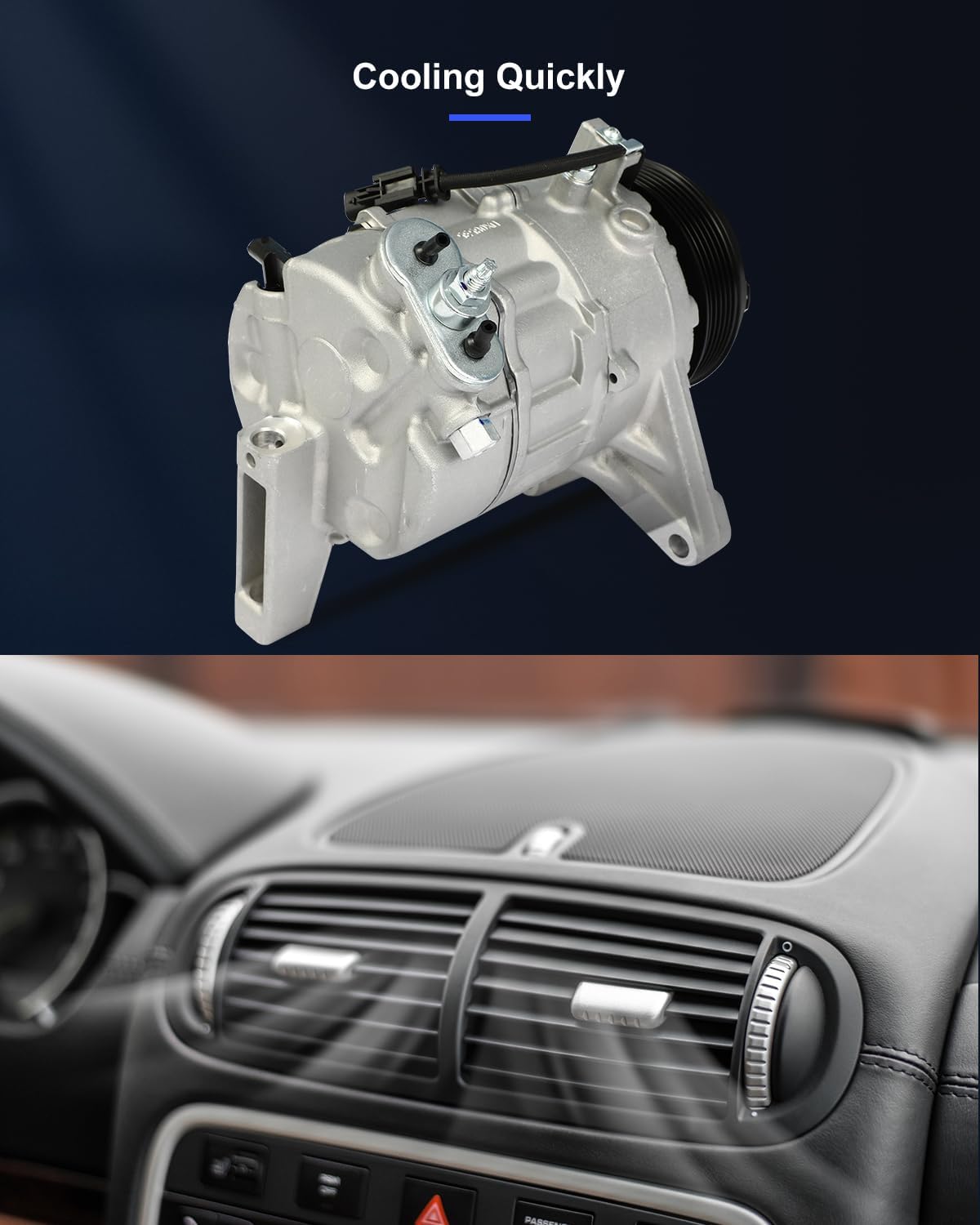 ECCPP AC Compressor Fast Cooling for Chevrolet Traverse for GMC Acadia 3.6L 2013-2023 Air Conditioning Compressor 6 Grooves