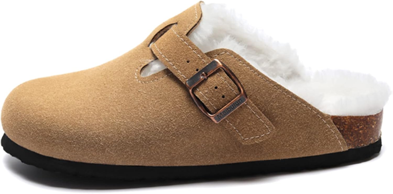 BDKNBHG Boston Clogs for Women Men Suede Platform Clearance Mules Slip