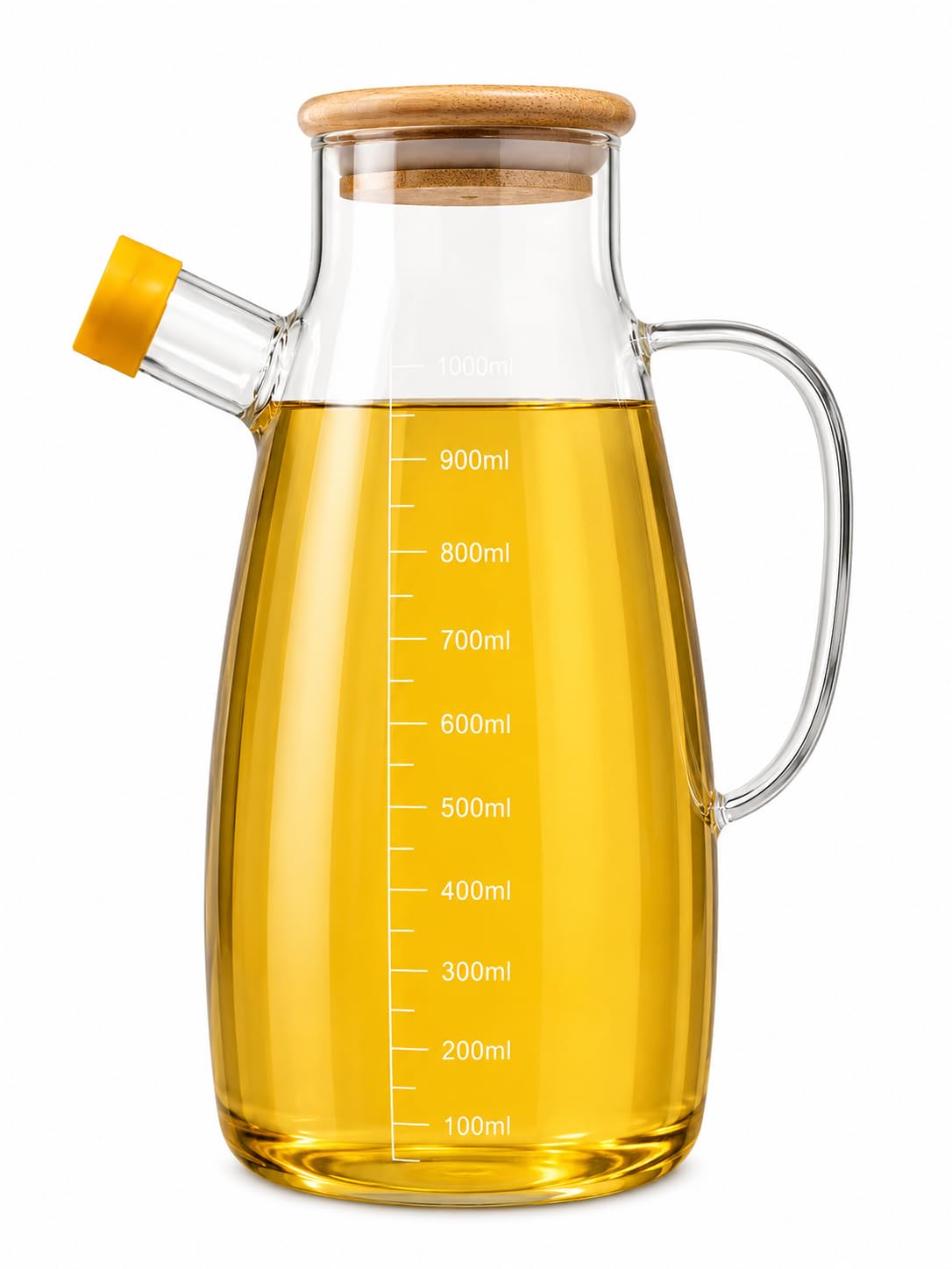 Glass Oil Dispenser Bottle, Anti-Drip Spout, Leakproof Borosilicate Glass Oil Container with Measurement Markings for Kitchen, Olive Oil, Vinegar & Cooking (950, Milliliters)-image-25