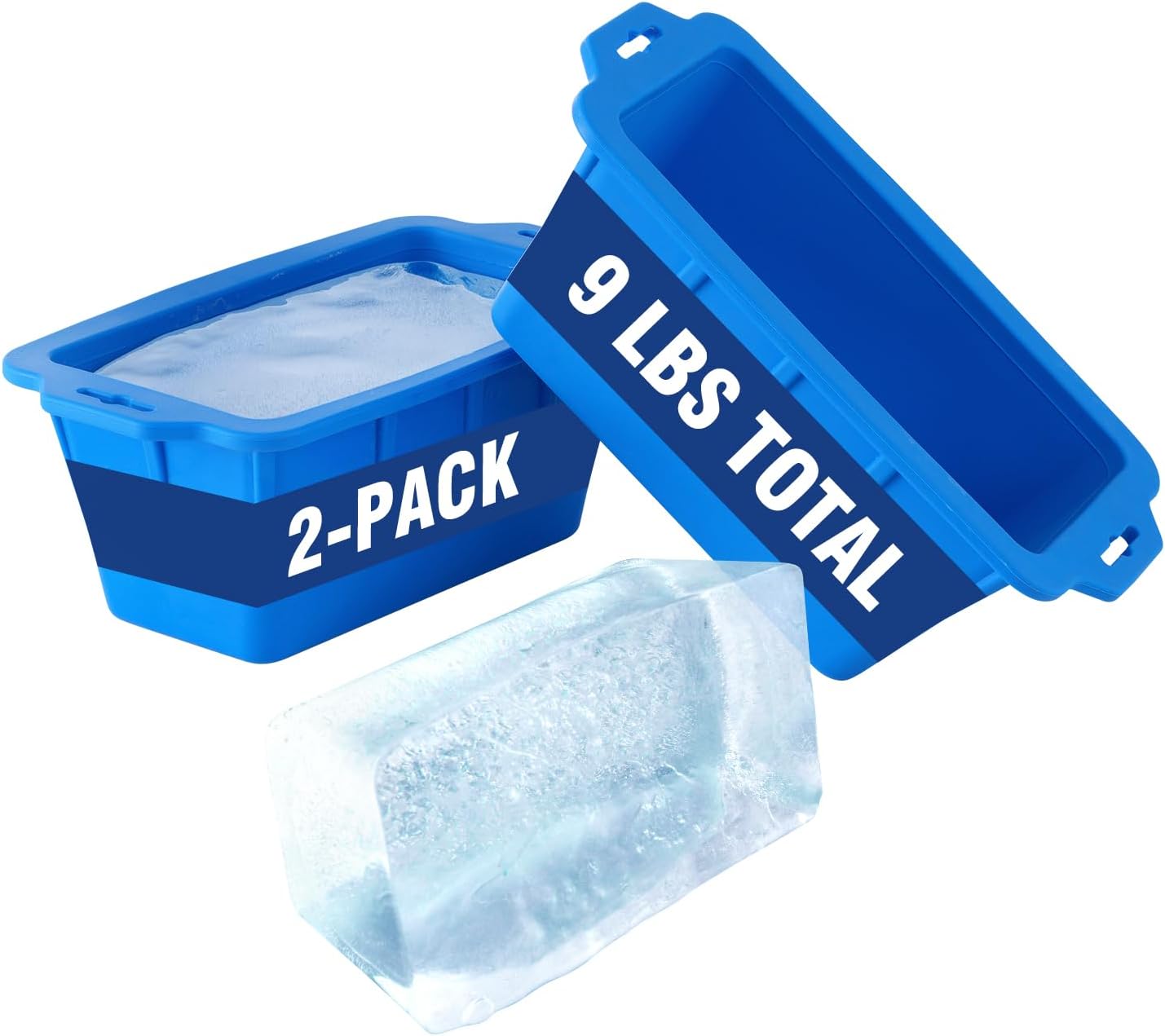 2Pcs Extra Large Ice Block Mold, 9LB Giant Ice Cube Molds