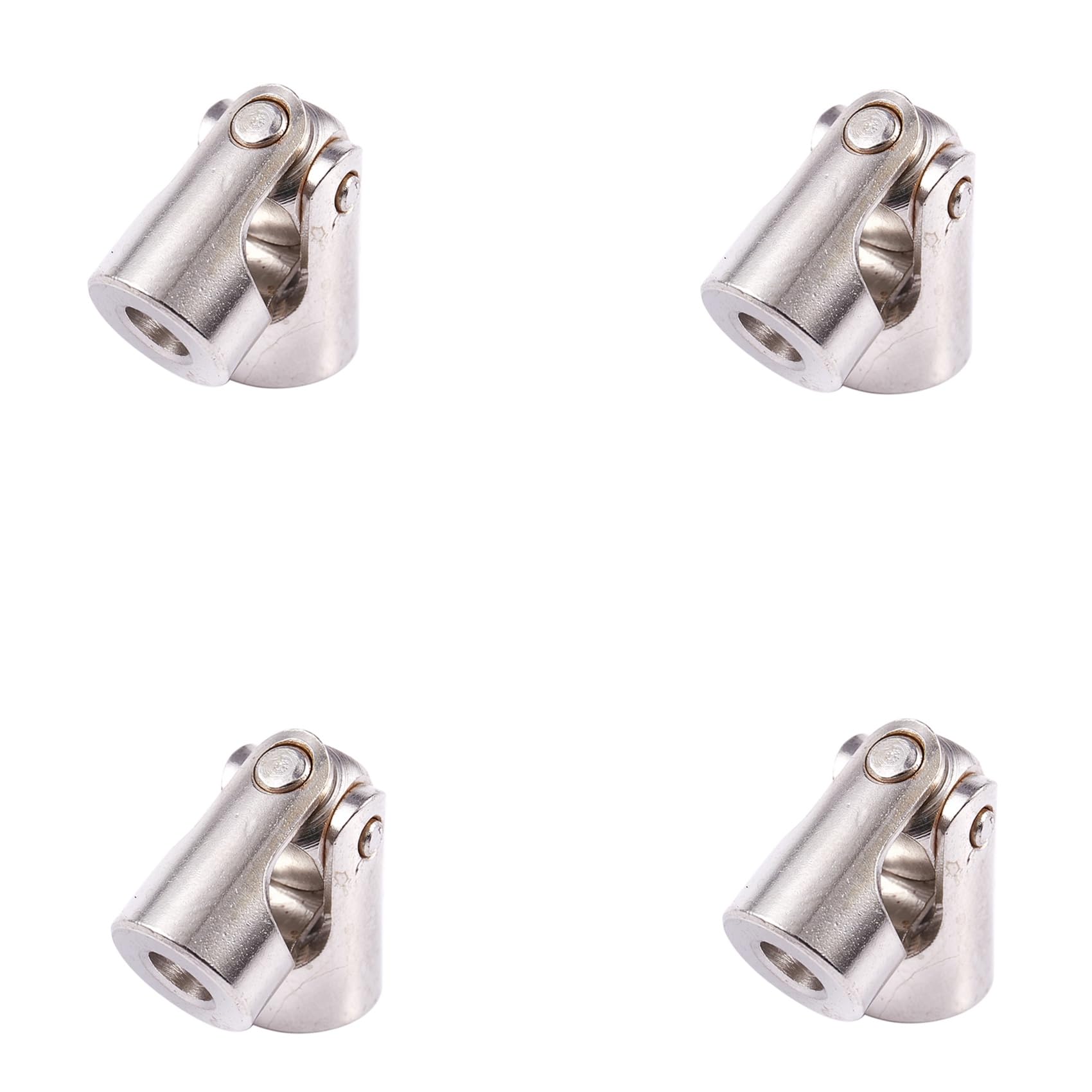 Jnchdghwa Silver 4X Rc Model Ship Rotatable Mini Universal Joint Joint Connection 4Mm To 3Mm