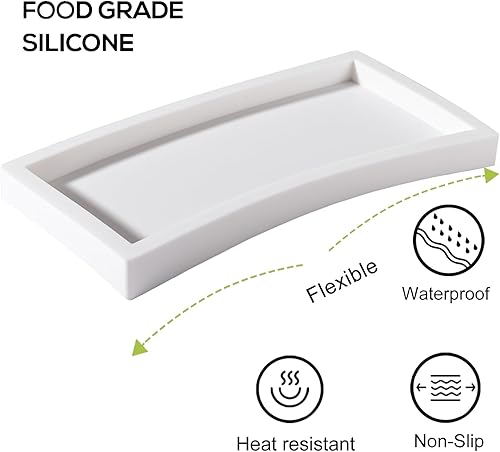 Miniatura 23 de Bandeja de baño, pequeña bandeja de tocador de silicona, jabonera, soporte para esponja, organizador de fregadero de cocina, accesorios de baño