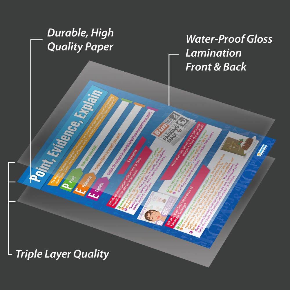 Daydream Educationによるポイント、証拠、説明英語ポスター - 特大 - A1 (850mm x 594mm) - ラミネート -  英語の中等学校ウォールチャート