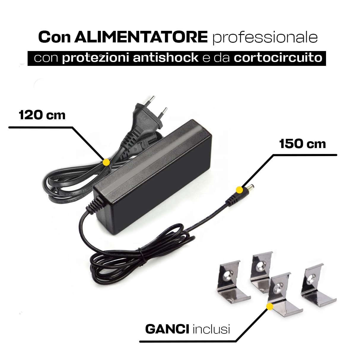 Barretta a Led Angolare con Misura Personalizzabile da 30cm a 200cm - Lampada LED per sottopensili piano cottura scrivania e piano di lavoro - Dimmerabile (180 cm, Luce Naturale 4000K)
