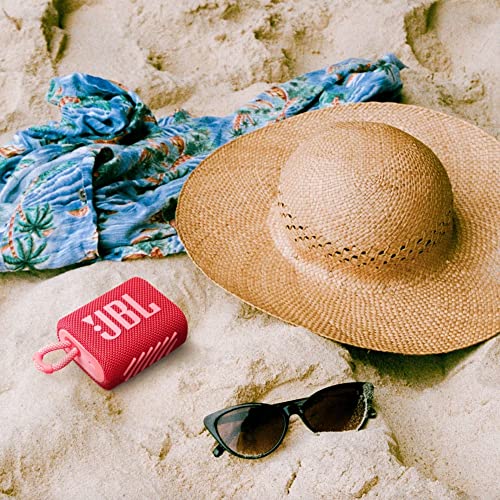 Image of JBL Go 3: Portable Speaker with Bluetooth, Built-in Battery, Waterproof and Dustproof Feature - Red (JBLGO3REDAM) (Renewed)