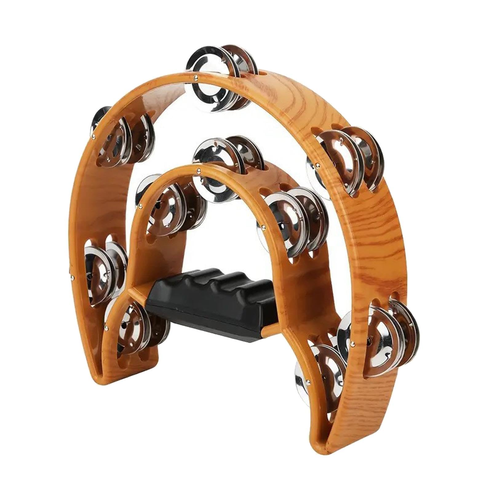 Doppelreihiges Tamburin, Schlaginstrument, Klarer Klang, Ergonomischer Griff, Metall für Bühne, Karaoke, Kinder Und