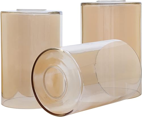 Paquete de 3 pantallas de vidrio ámbar transparente de repuesto para lámpara de lámpara, 6-116 pulgadas de alto, 1-58 pulgadas, cubierta de vidrio