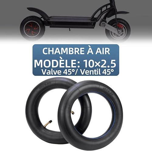 Miniatura 2 de Paquete de 2 tubos interiores de 10 x 2.50 pulgadas más gruesos para scooters eléctricos y mini bicicletas (incluye 2 palancas de neumáticos para un