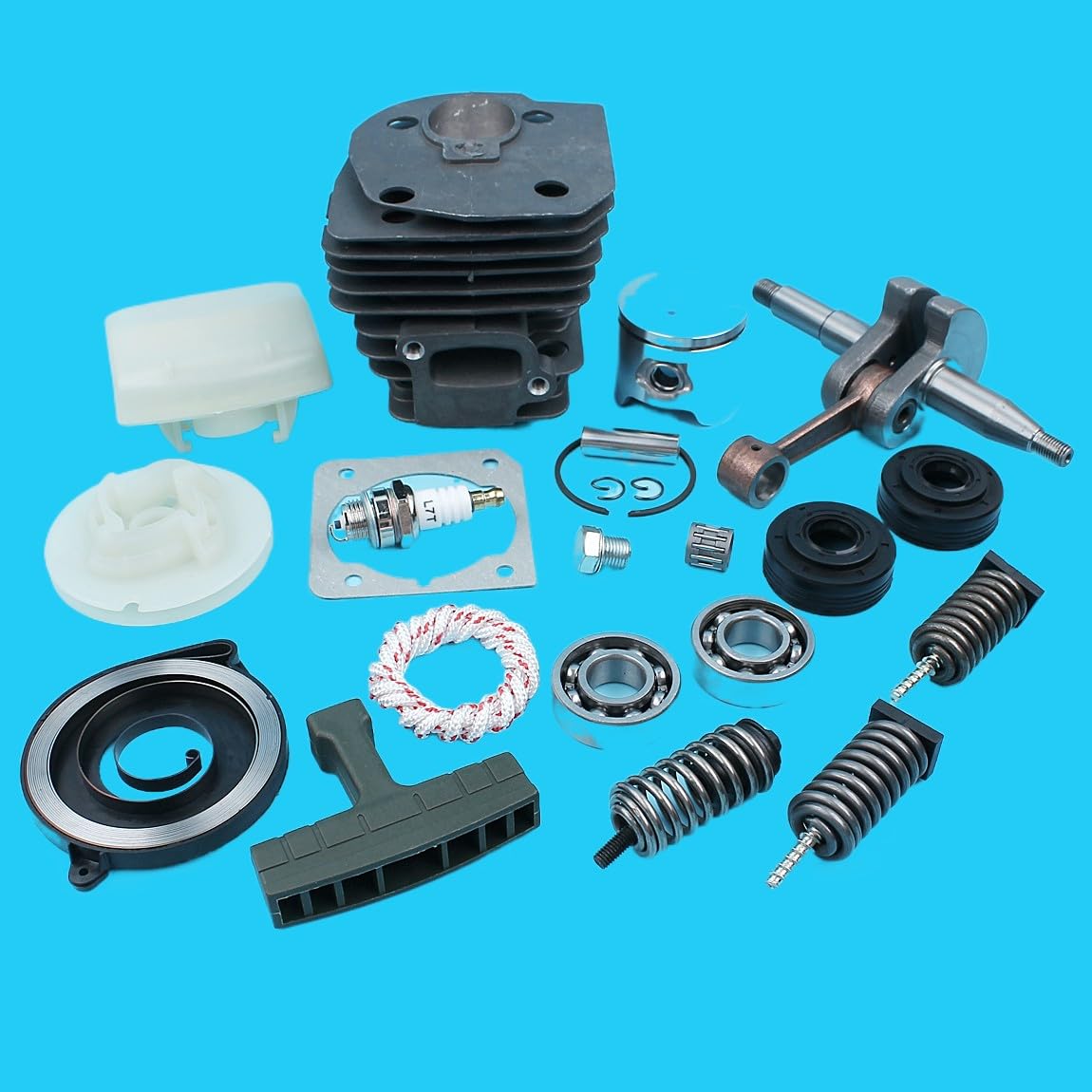 Kit de pistón de Cilindro de 44 mm for Piezas de Repuesto de Motosierra con Filtro de Amortiguador de cigüeñal H-qvara 340 345 350