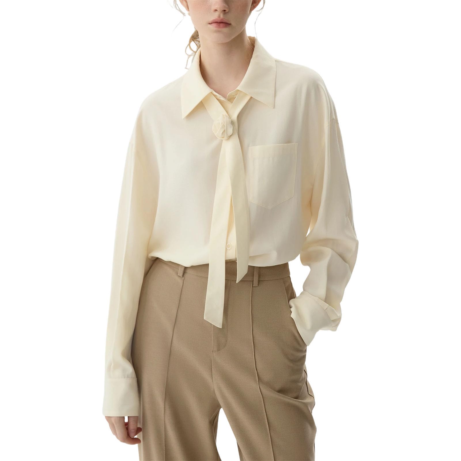 Chemise ample décontractée à rayures foncées rétro pour femme