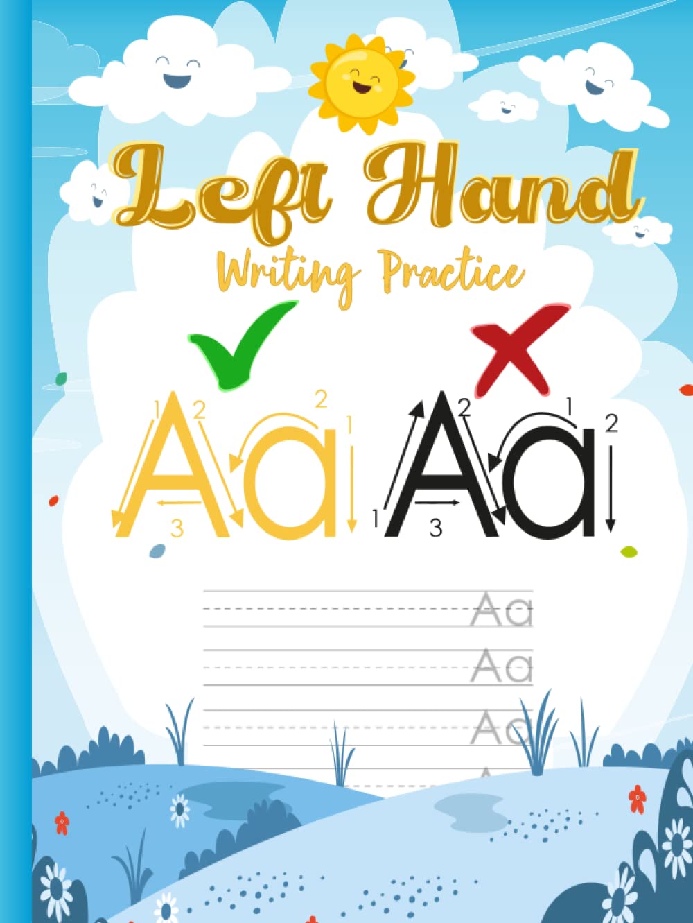 Left hand writing practice left handed notebooks for kids ABC Letter