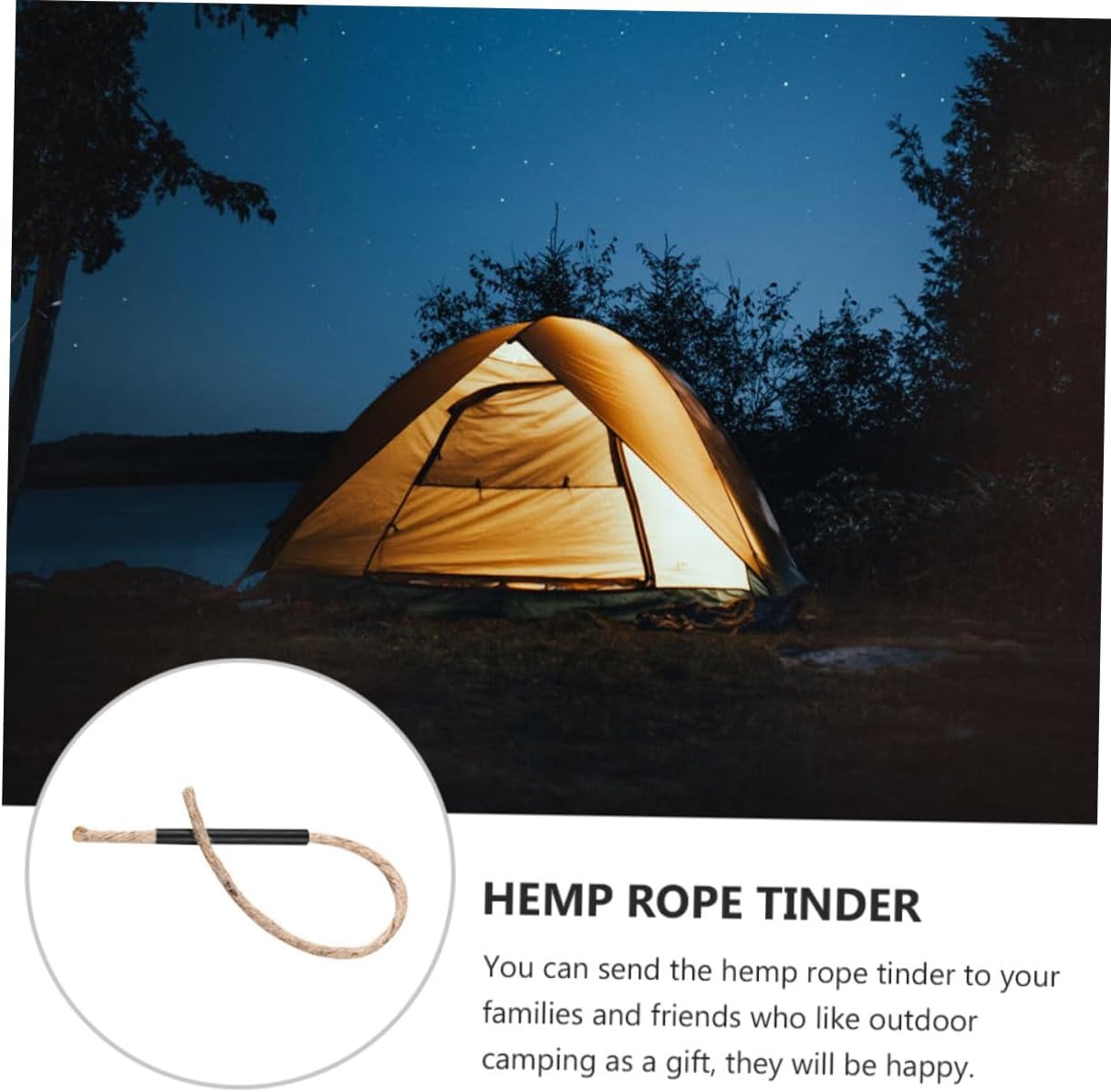 5pcs Waxed Fire Starter Rope Wind-Resistant Camping Flame Rope with Sleeves for Safe Easy Ignition All Weather Conditions