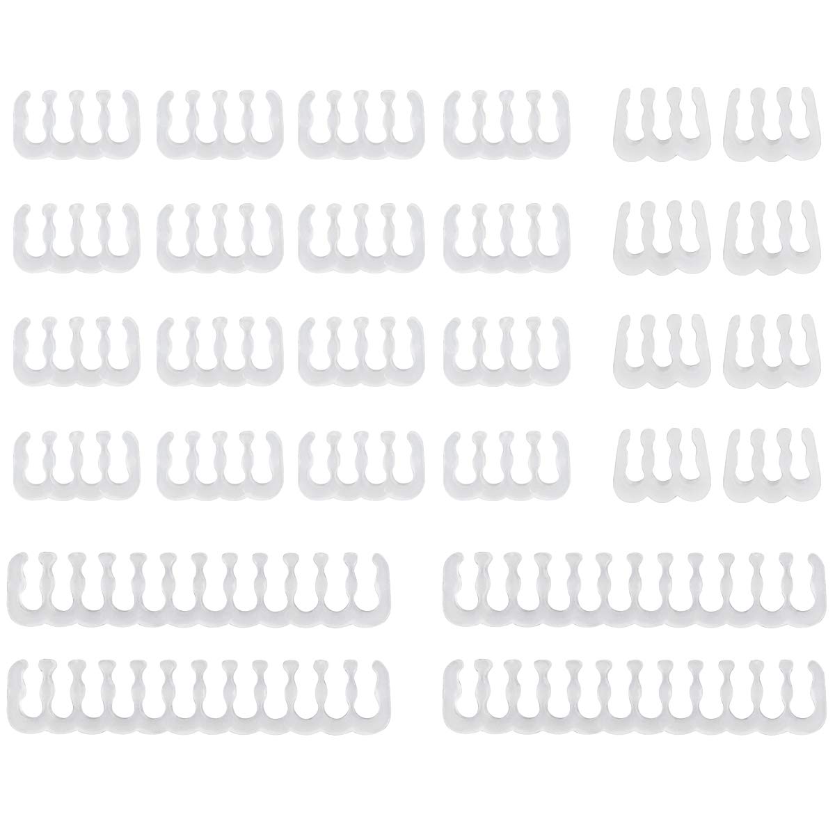 24 Pcs Cable Comb 24-pin x 4, 8-pin x 12, 6-pin x 8 for 2.5-3 mm Cable Wire Transparent