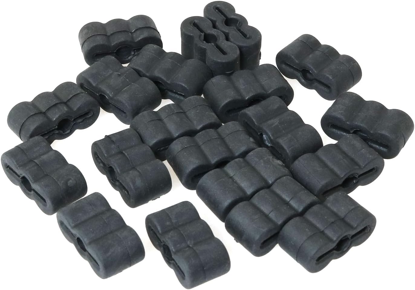 RLECS 20PCS Drawer Slider Stoppers Rubber End Stops for Furniture Drawers Anti Slip Clips and Cushioning Pads Black