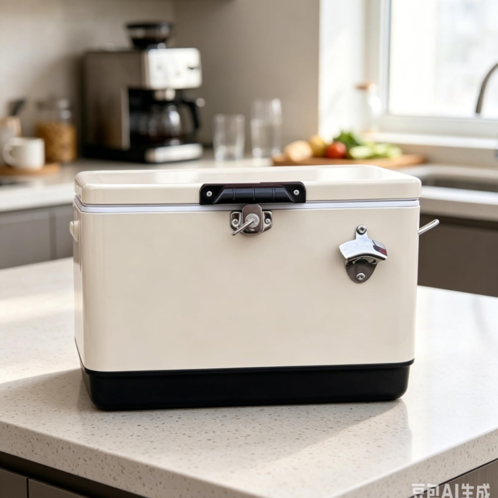Baoblaze Frigorifero Portatile Ghiacciaia Contenitore Isotermico Borsa Termica Struttura Isolante Multipla con Interno Chiaro Serraggio in Metallo E Maniglie