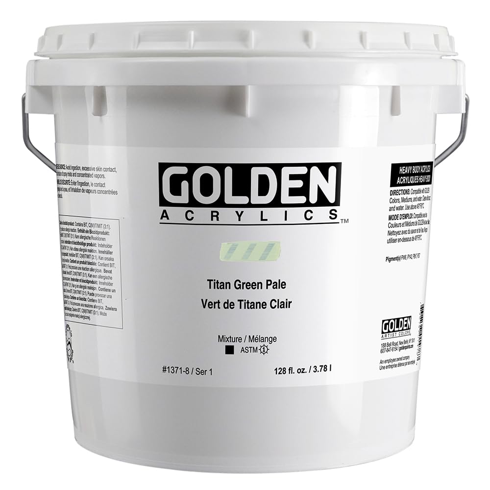 Golden Heavy Body Acrylique Titan Green Pale en grand format de 3,6 l pour artistes