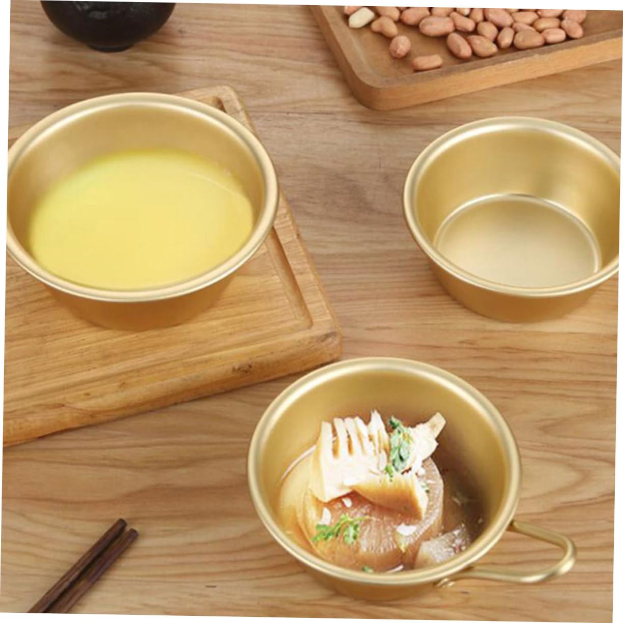 OKUMEYR 2-piece Korean Style Camping Bowl Set Sturdy Aluminum Chilled Bowl for Outdoor