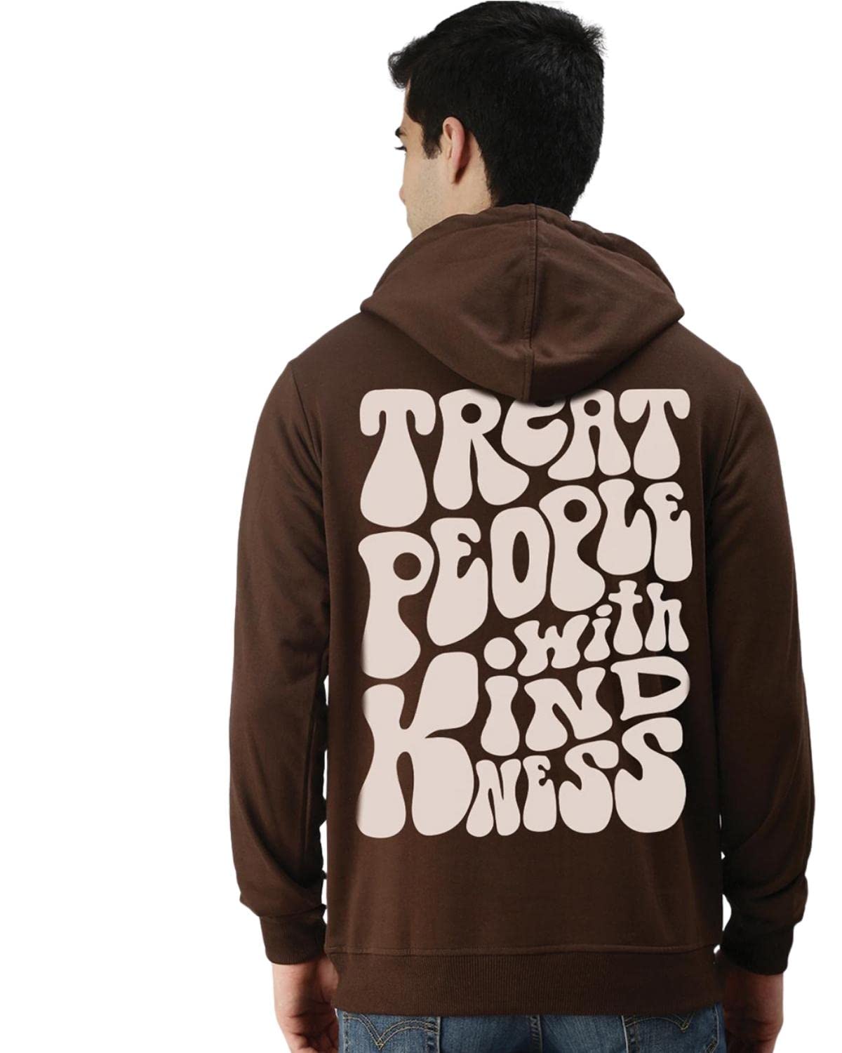 Cotton Fleece Regular Fit Hooded Sweatshirt Full Sleeves Stylish Latest Brown Typography Printed Jumper Sweatshirt Winter Wear for Men/Boys-image-41