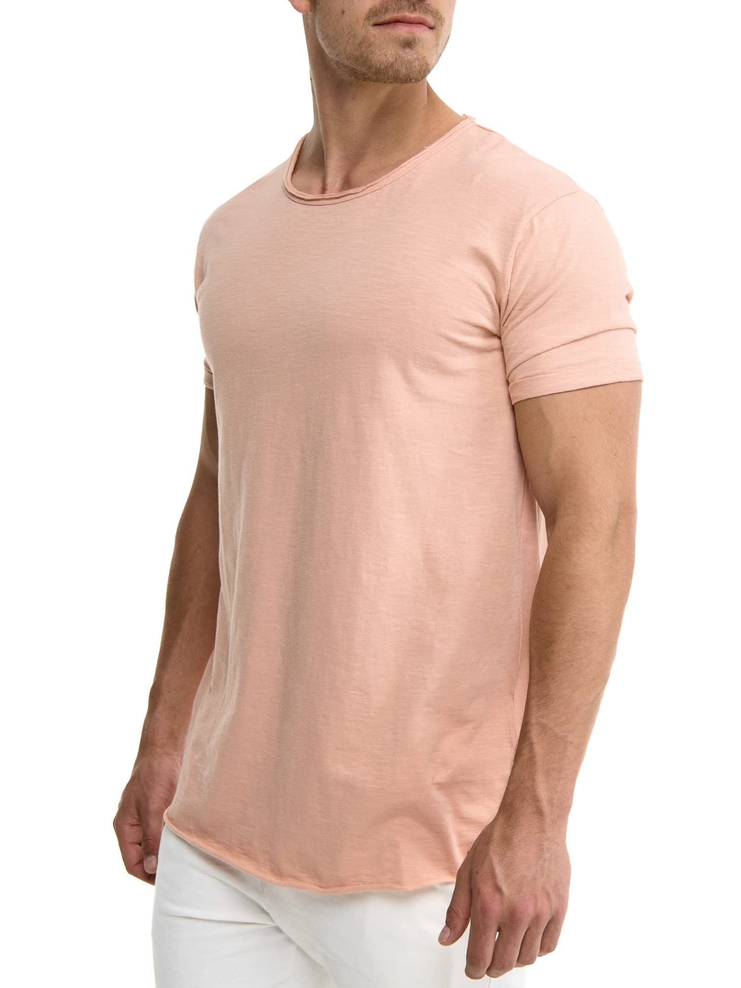 Indicode Herren Willbur Tee T-Shirt mit Rundhals-Ausschnitt | Herrenshirt Sommershirt Cameo Rose, M