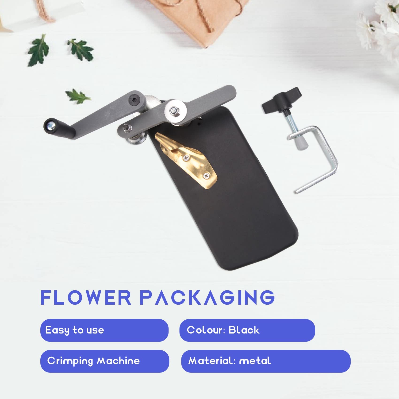 Máquina de prensar flores, ondulaciones de papel crepado, herramientas de encaje, embalaje de flores, floristería necesidad (dientes finos)