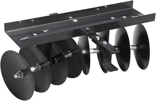 Field Tuff Steel Tow Behind Sleeve Hitch Garden Cultivator Soil Tiller Disc Harrow Tractor Attachment with 39 Inch Working Width, 11 Inch Discs, Black