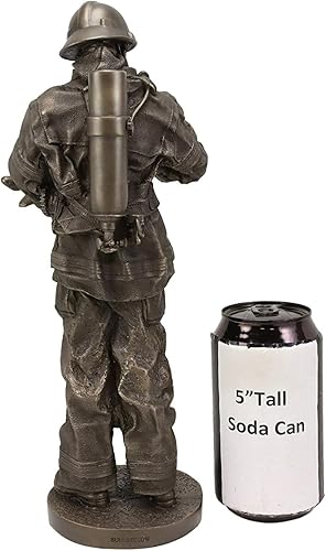 Vista 6 de Ebros Gift Estatua decorativa de bomberos de 12 pulgadas de alto, acabado de galería de museo 911, figura de héroe para responder a emergencias como