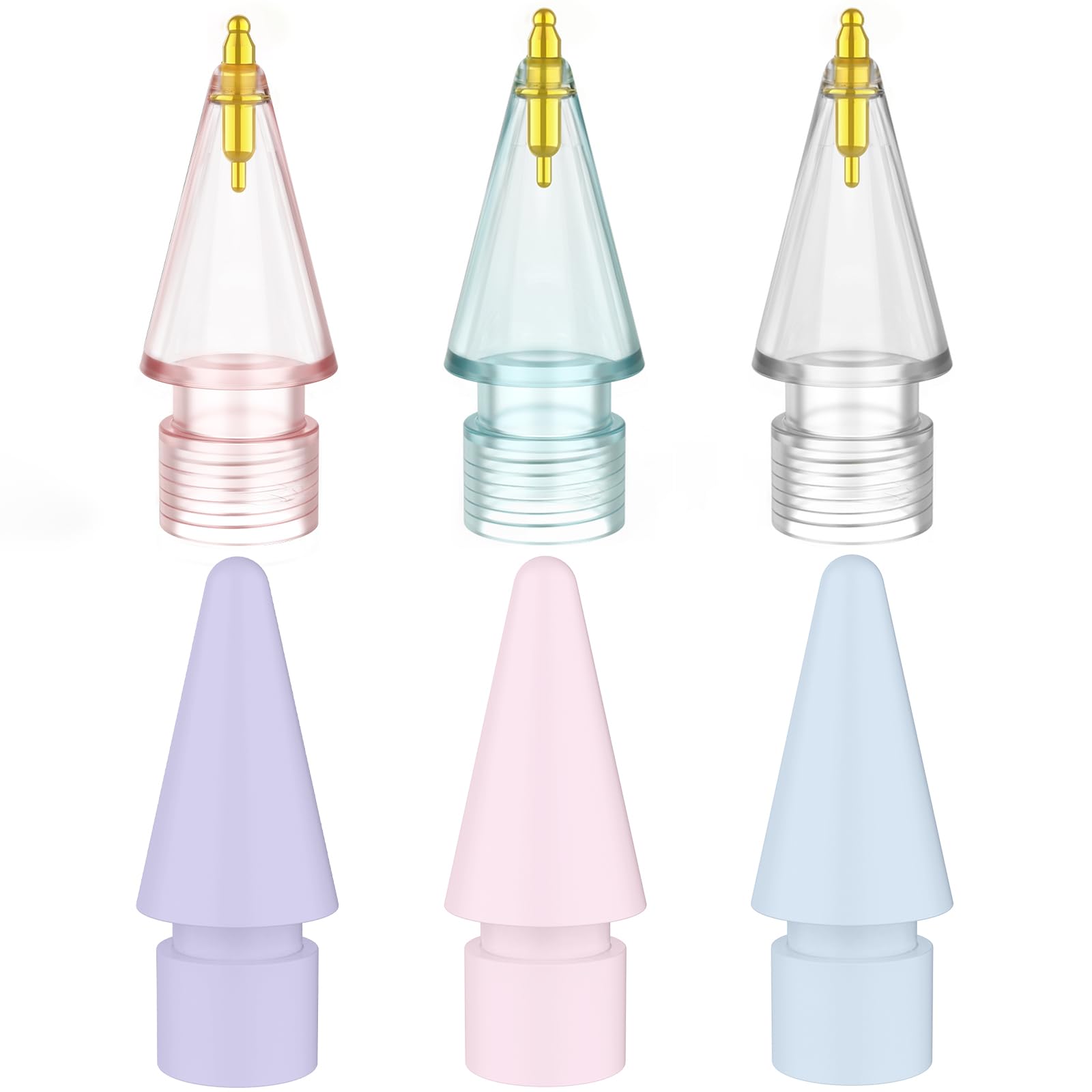 FAFALITHIC 6 Pack Fine Point Replacement Tips Compatible with Apple Pencil 2nd Generation, Apple Pencil 1st Generation & Apple Pencil USB-C Colorful