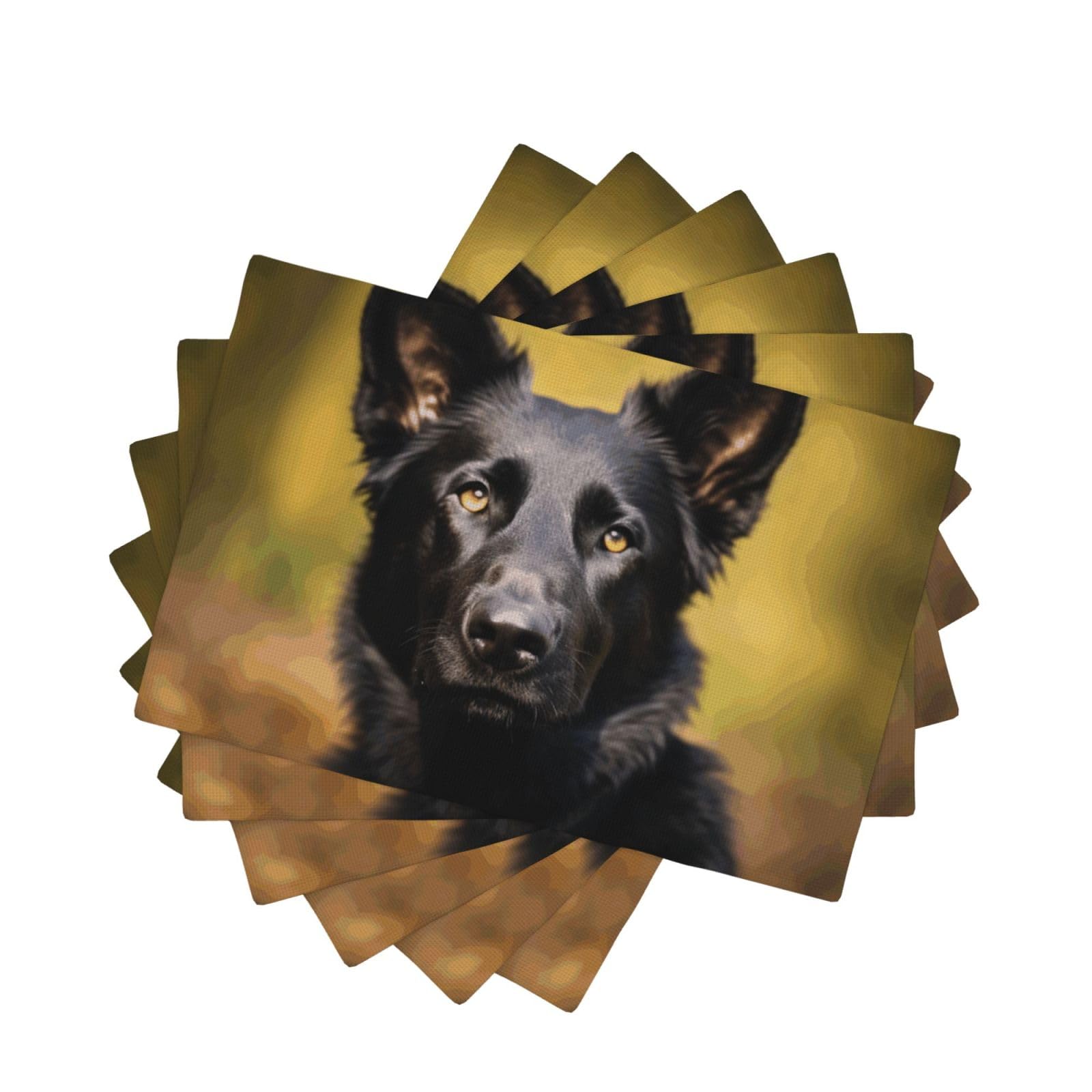 Placemats Set of One Size Washable Wipeable Table Mats Heat Resistant Weave Place Mats Black german shepherd dog Placemats Wrinkle Free Place Mats for Dining Table Party Holiday 30 x 45 cm