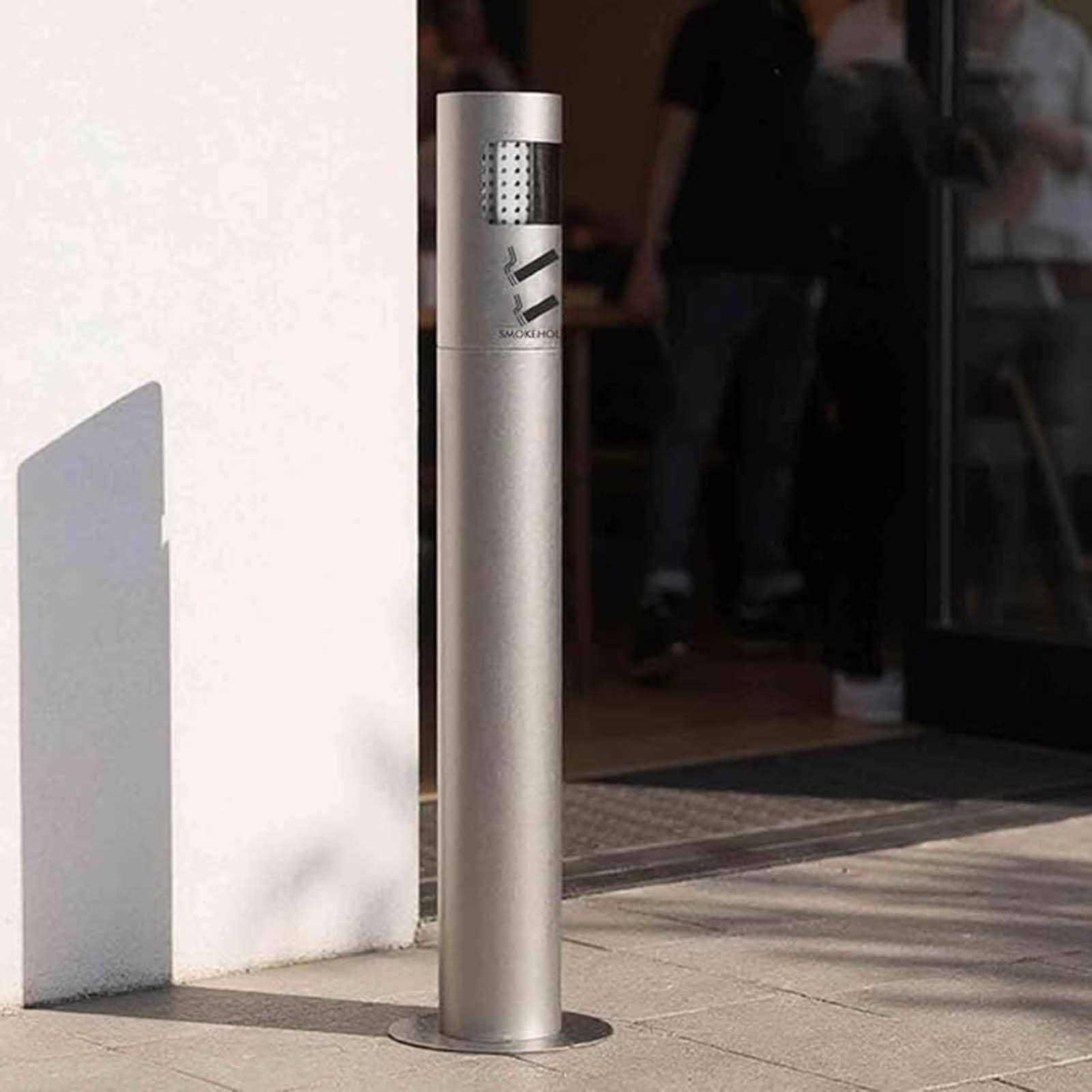 Outdoor Pedestal Ashtray With Lid, Cigar Ashtray Stand, Large And Tall Outdoor Cigarette Butt Container Disposal, Commercial Metal Smokers(Silver)