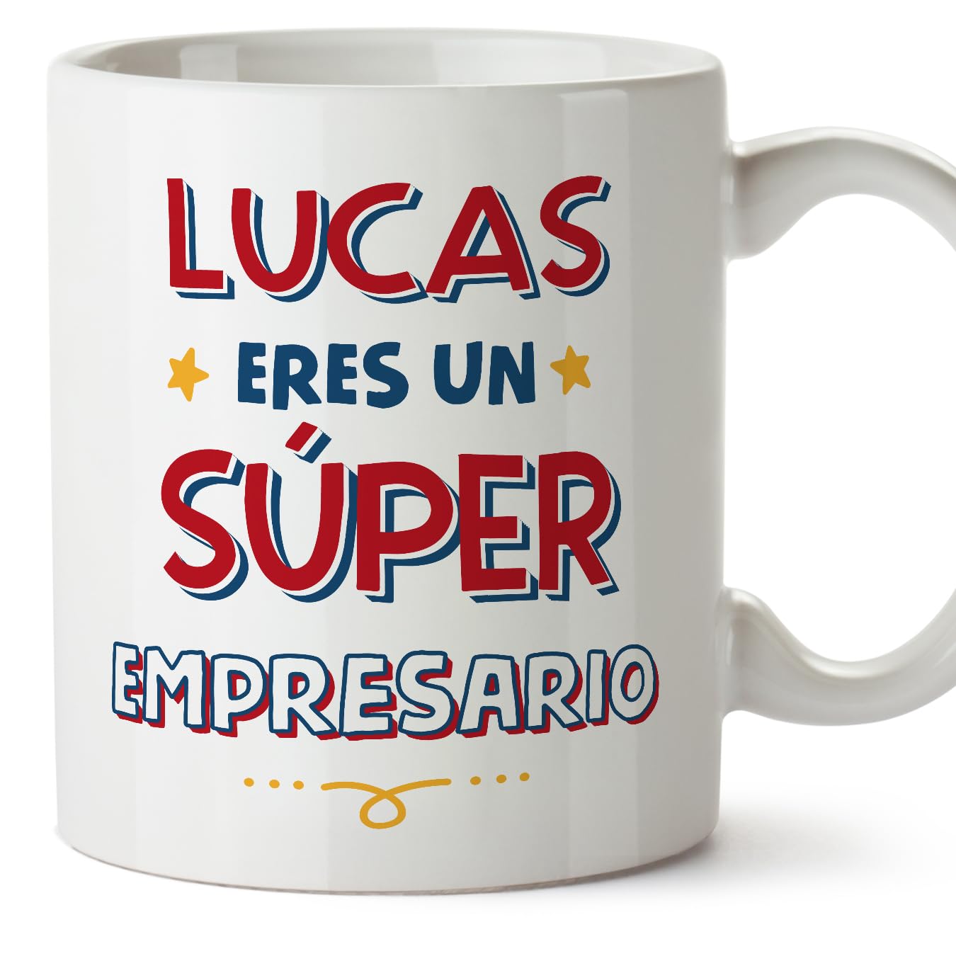 MUGFFINS Personalised Mug for Businessman Man - in Spanish - Eres Súper - Funny Custom Gift for Colleagues - Ceramic 11oz Mug