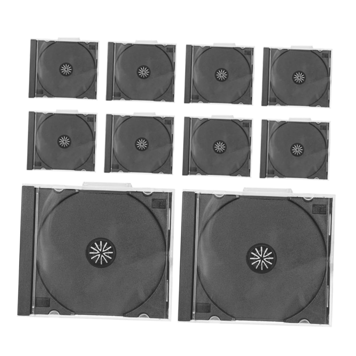 Custodia Trasparente Impilabile e Facile da Identificare in Plastica, Confezione da 10 Pezzi per CD per Dischi in Casa o Scuola